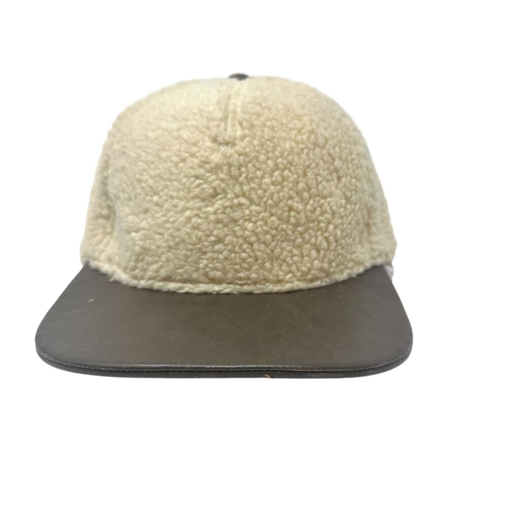 Kangol Faux Sherpa Links Baseball Hat Cap Faux Fur Cream‎ Ivory Brown One Size
